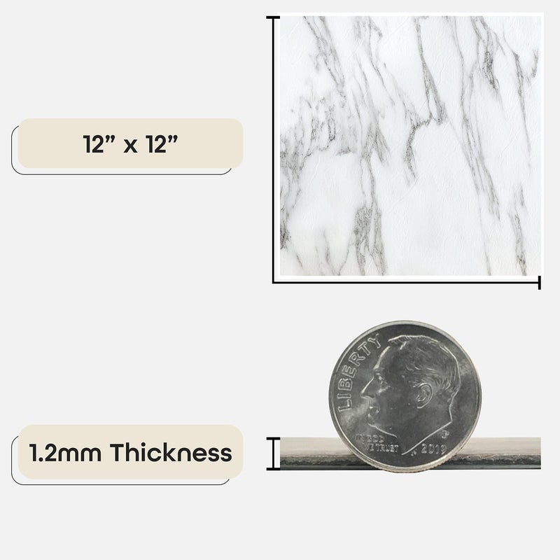 Achim Nexus Self Adhesive 12-Inch Vinyl Floor Tiles, 20 Tiles - 12" x 12", Bianco Marble Pattern - Peel & Stick, DIY Flooring for Kitchen, Dining Room, Bedrooms & Bathrooms by Achim Home Decor - Image 3