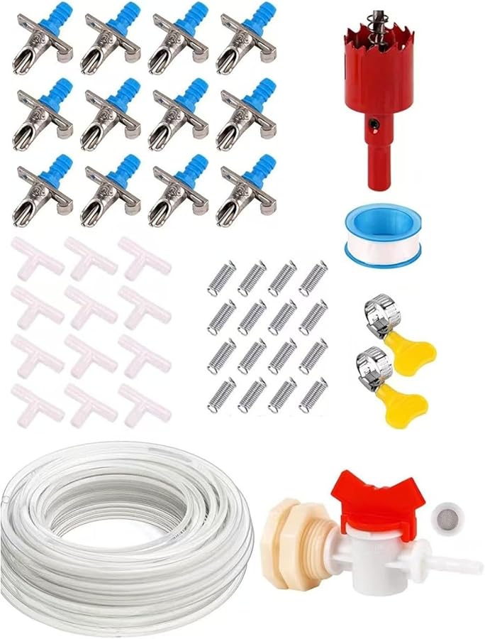 12 قطعة مجموعة معدات سقي القفص مع صمامات منقار البط للشرب للأرانب والفهود وخنازير غينيا - Image 2