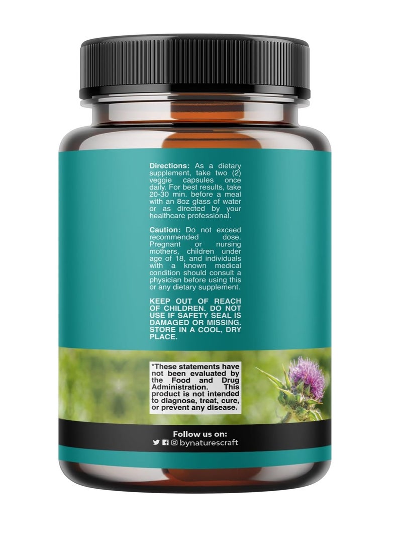 Nature's Craft - Liver Support With Milk Thistle Cleanse And Detox 70 Caps - Image 1