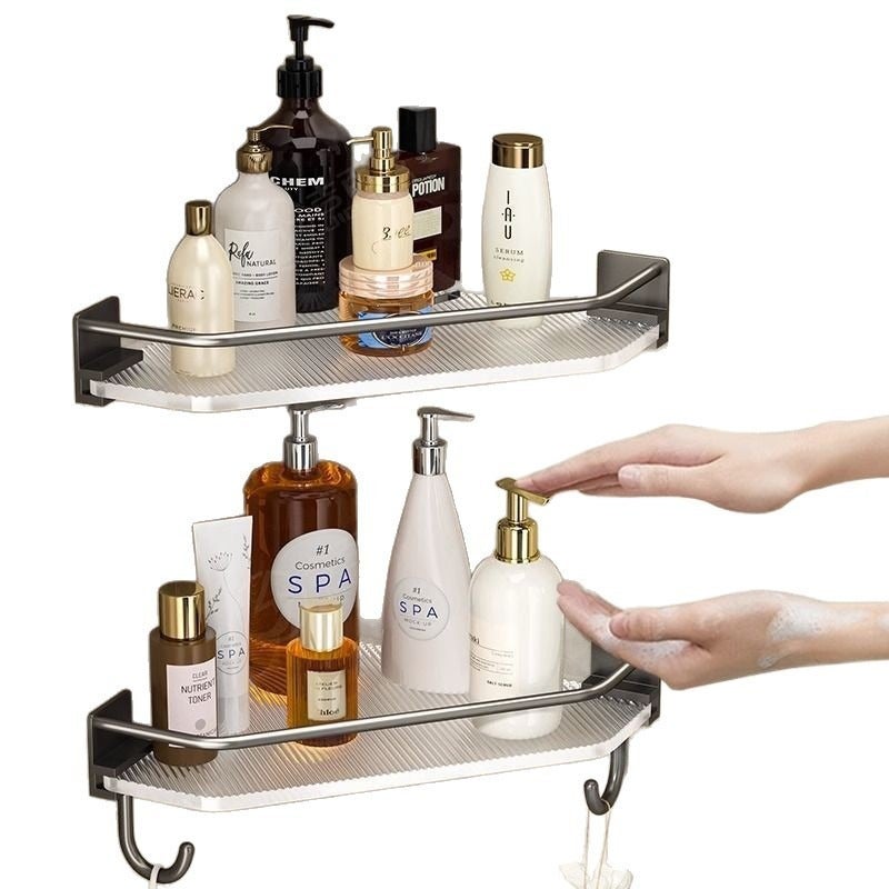 Triangular Corner Shower Caddy No-Drill Wall Mounted Storage Shelf - Image 5