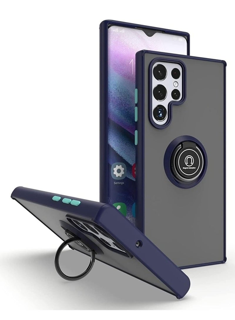 Fuxin Samsung Galaxy S25 Ultra Rotational Metal Ring Case with Kickstand, Shockproof Bumper, Matte Finish, Anti-Fingerprint, and Magnetic Car  Mount - Image 1