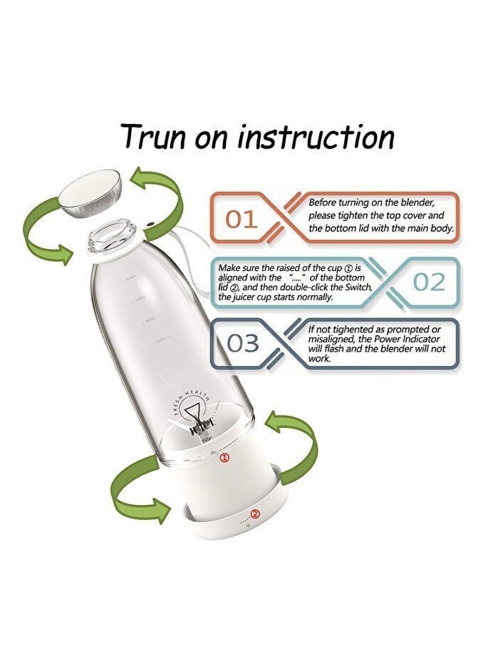 Macon Portable Mini Blender for Shakes & Smoothies, USB Rechargeable, 2400mAh Battery, Personal Juicer Bottle , Travel Friendly Fruit Mixer - Image 4