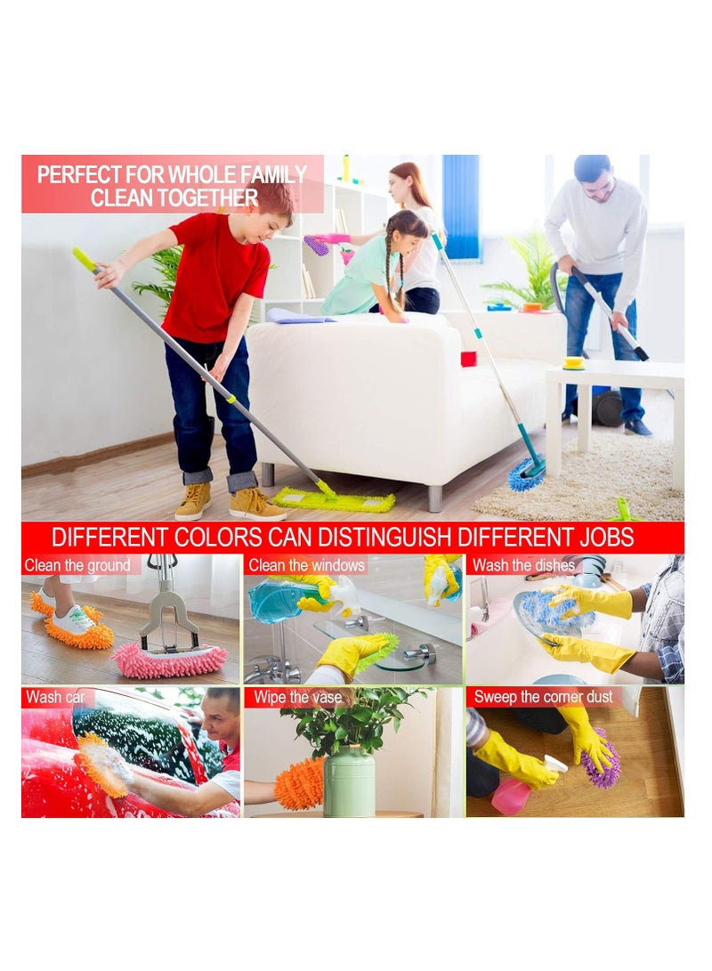 Microfiber Slippers Shoes Cover,  Soft Washable Reusable,  Floor Polishing, Dust Dirt Hair, Men Women Sweeper Cleaning Mop Tool for House Office Bathroom Kitchen, Multicolored (10 Pieces) - Image 3