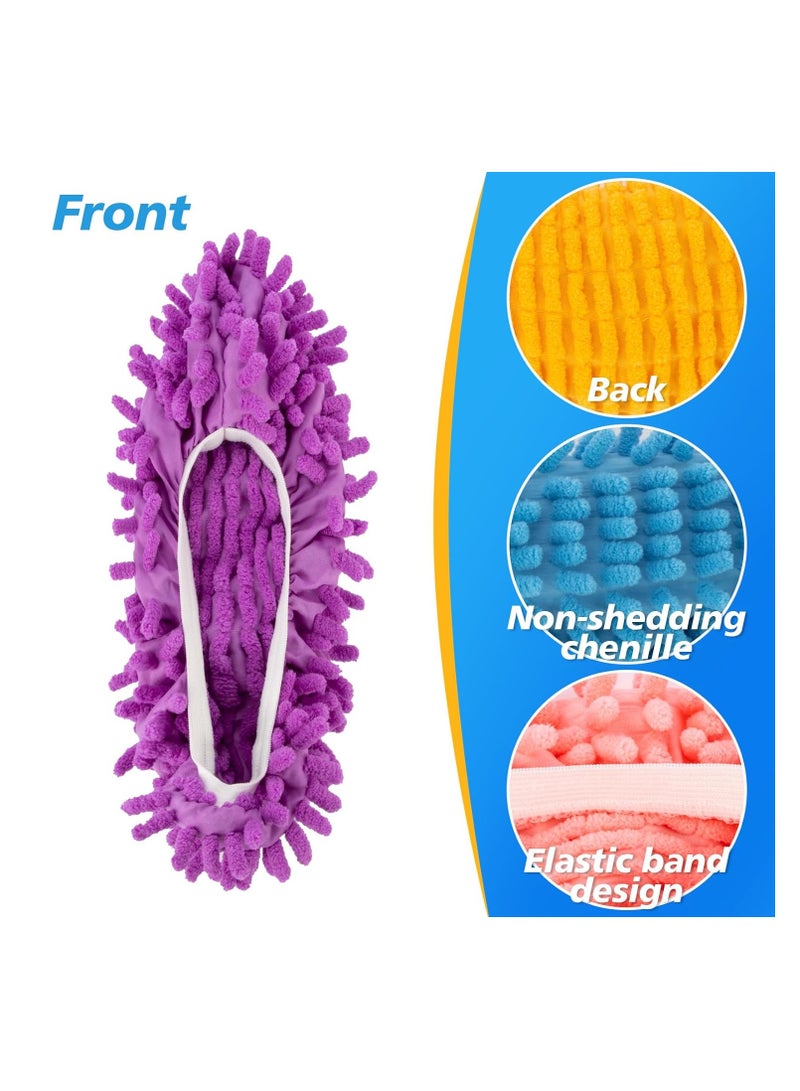 Microfiber Slippers Shoes Cover,  Soft Washable Reusable,  Floor Polishing, Dust Dirt Hair, Men Women Sweeper Cleaning Mop Tool for House Office Bathroom Kitchen, Multicolored (10 Pieces) - Image 5