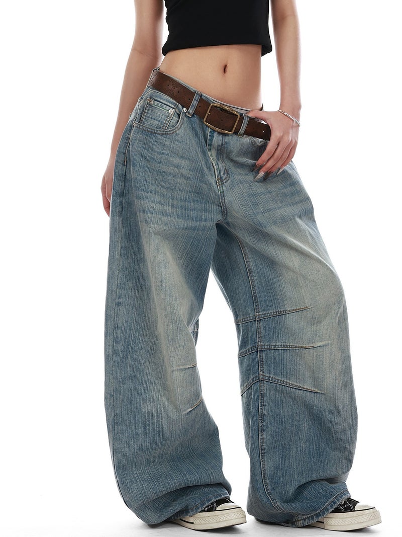 American Retro Bamboo Texture Wide-Leg Pants High-Waisted Niche Design Summer Versatile Casual Jeans For Men And Women - Image 5