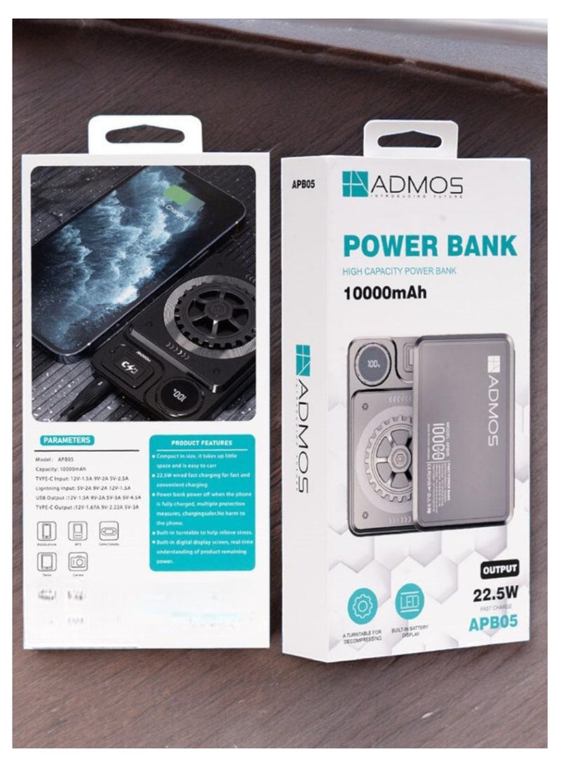 Admos - 10000 mAh 22.5W Fast Charge Portable Mini Power Bank - Image 1