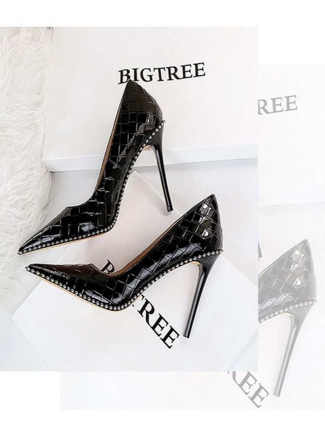 BIGTREE Shallow Mouth Pointed High Heel 10.5CM Black - Image 3