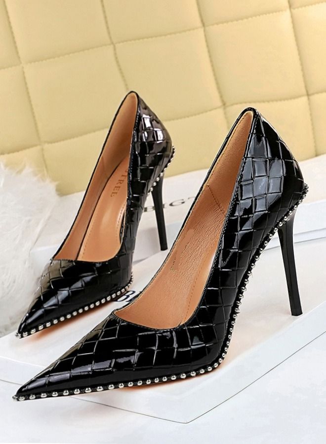 BIGTREE Shallow Mouth Pointed High Heel 10.5CM Black - Image 1