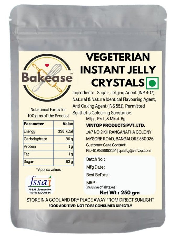 VINTOP Bakease Veg Jelly Crystals, 250Gm (Lychee) - Image 2