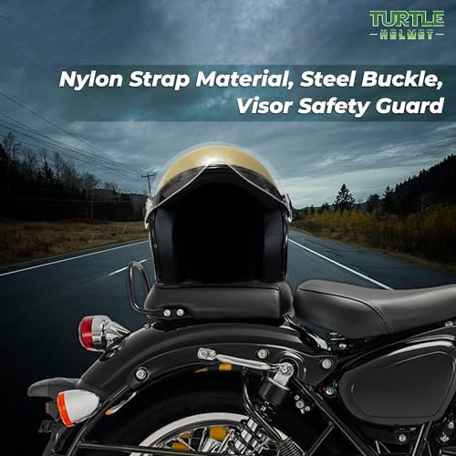 Turtle Helmet Star with Visor Half Face with Scratch Resistive Clear Visor & Hard Shell ABS Plastic Helmet, Khaki, Small Size, (S-56 cm) - Image 4