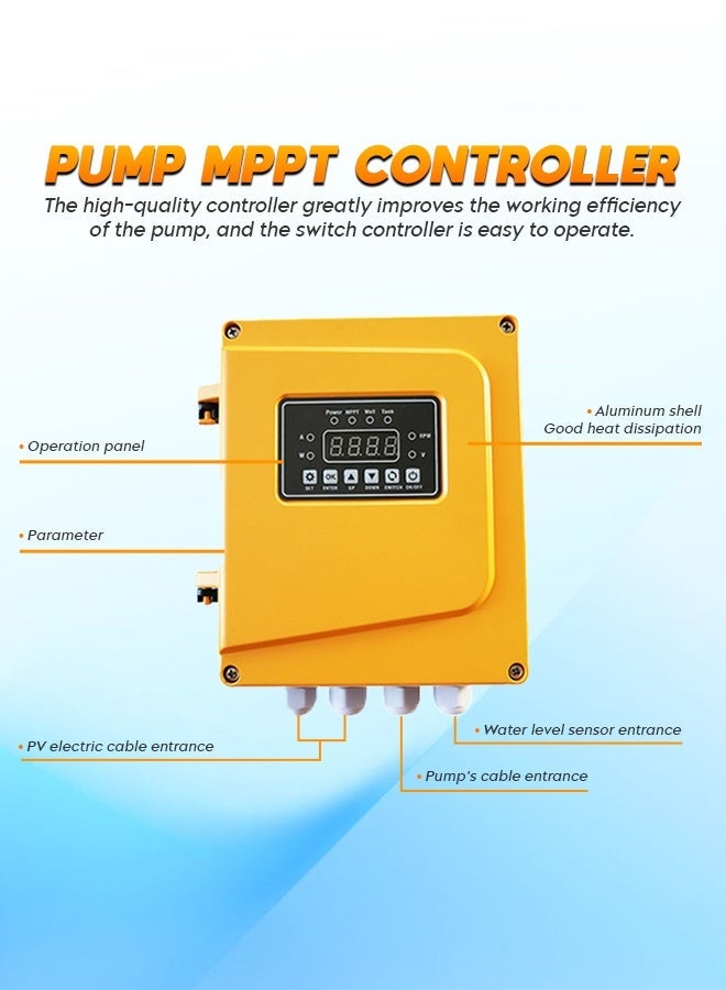 Maxima Solar Water Pump SPW4-6P-X-1.8K AC/DC Hybrid High-Efficiency Submersible Borehole Pump with MPPT Controller for Irrigation & Off-Grid Water Supply - Image 2