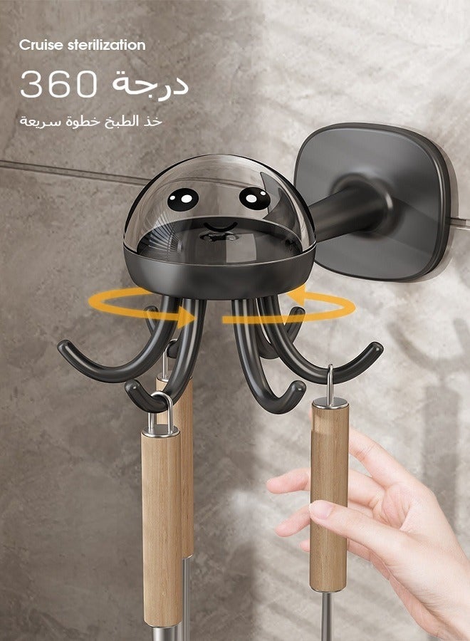 Kitchen Rotating Hook Rack, No-Drill Multifunctional Wall Storage Shelf, Adhesive Heavy-Duty Pot Holder, Utensil Hanging Rack - Image 5