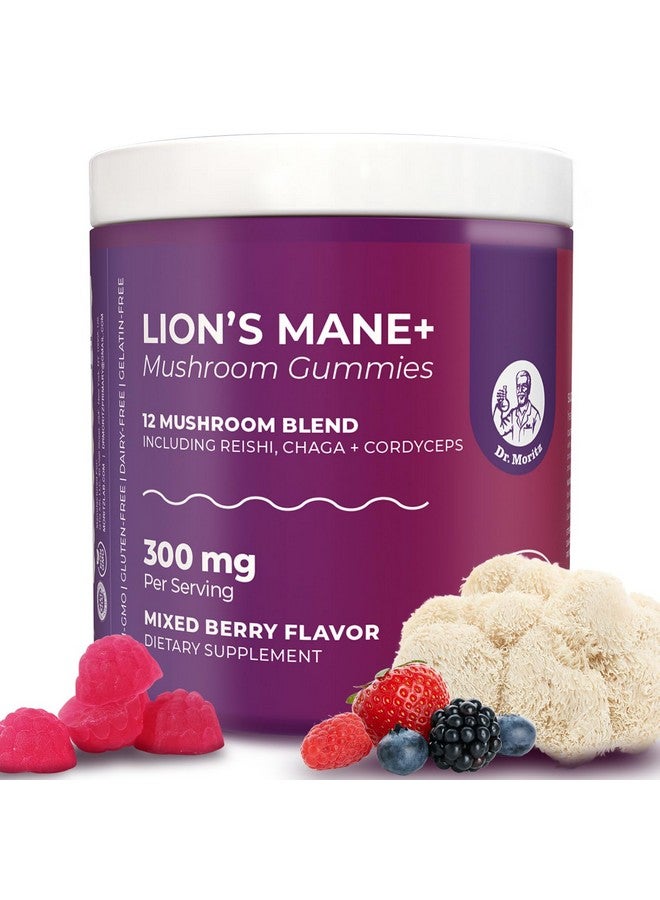 DR. MORITZ Lions Mane Gummies for Adults and Kids 4+ - Mushroom Gummies with 12-in-1 Blend Including Reishi & Chaga - Lions Mane for Kids and Adults - No Sugar Added, Non-GMO (60 Count) - Image 1