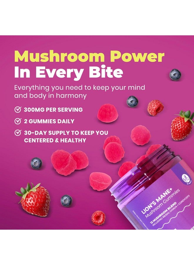 DR. MORITZ Lions Mane Gummies for Adults and Kids 4+ - Mushroom Gummies with 12-in-1 Blend Including Reishi & Chaga - Lions Mane for Kids and Adults - No Sugar Added, Non-GMO (60 Count) - Image 5