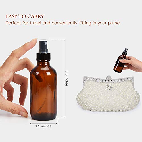 ULG Amber Glass Spray Bottles 4oz Brown Glass Bottle Fine Mist Sprayers Empty Spray Atomizer Including Waterproof DIY Labels 16 Piece - Image 5