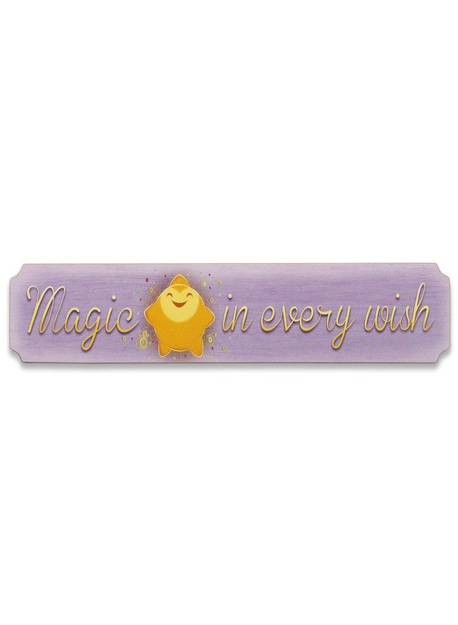 Open Road Brands Disney Wish Magic In Every Wish Wood Wall Decor - Fun Horizontal Wish Sign for Kids' Bedroom or Play Room - Image 1