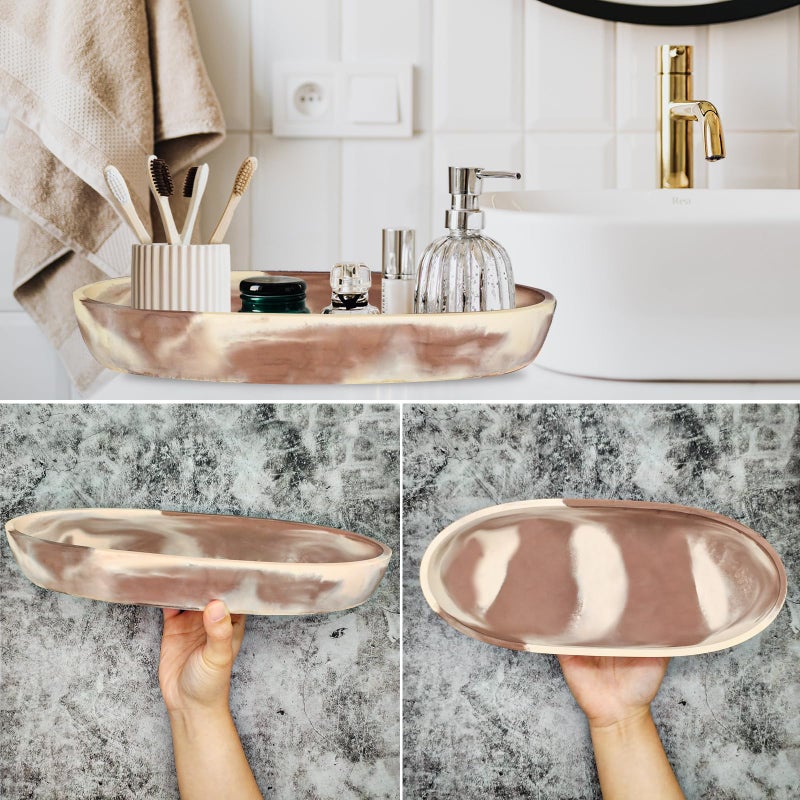 Wehous Wehous Large Bowl Resin Mold, 11.6'' Oval Bowl Silicone Molds for Resin Concrete Cement, Epoxy Casting Mold for Jewelry Makeup Storage Container Candle Boat Succulent Pot, Table Home Decoration  - Image 5