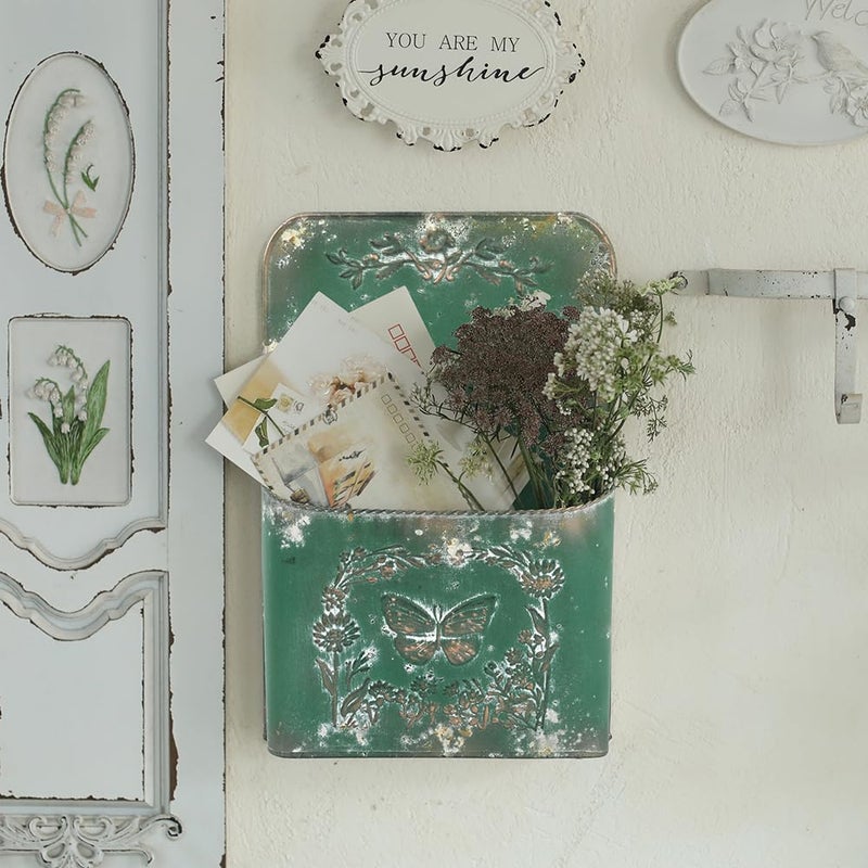 All Chic Outdoor Wall Planter Wall Metal Hanging Planter Metal Planters for Outdoors Wall Planters for Indoor Plants Wall Vase for Flowers for Farmhouse Shabby Chic Decor - Image 5