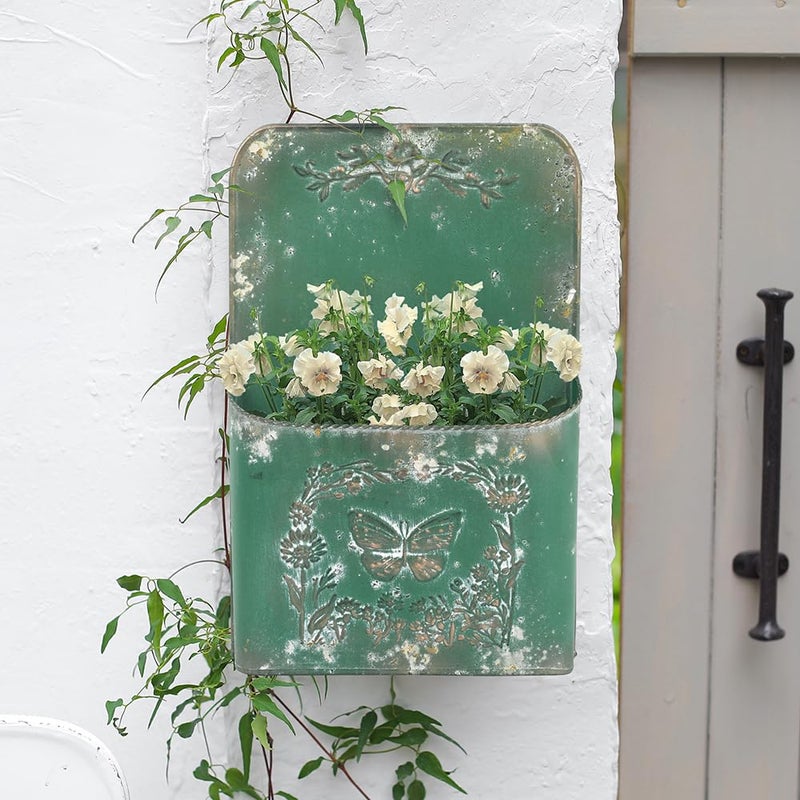 All Chic Outdoor Wall Planter Wall Metal Hanging Planter Metal Planters for Outdoors Wall Planters for Indoor Plants Wall Vase for Flowers for Farmhouse Shabby Chic Decor - Image 4