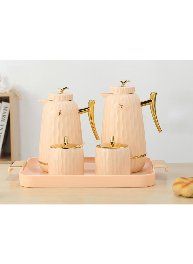 Alostoura - Thermos set for Tea and Coffee with Serving sauce, Sugar Packet and Attractive Tea box 5 pieces, - Image 1