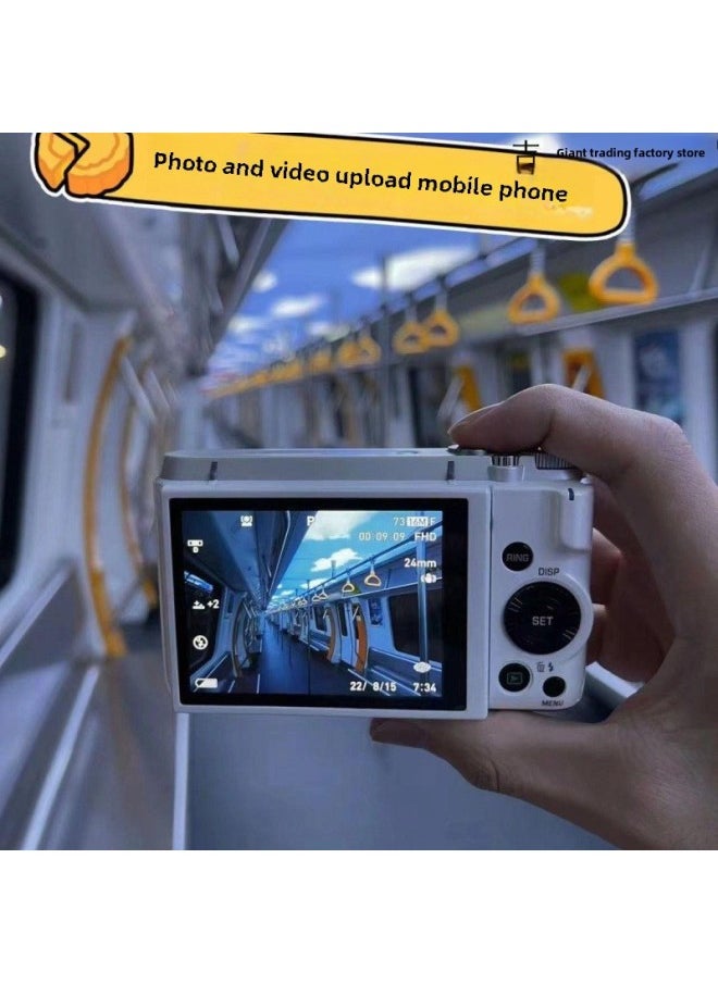 Generic Dual-camera HD Pixel Ccd Digital Camera Self-timer Vlog Small Card Machine Student Campus Introduction To Mobile Phone-Body Color: Xx*6 Cool Black - Camera + 64g Memory/can Take 10k Photos + 300 Videos  - Image 2