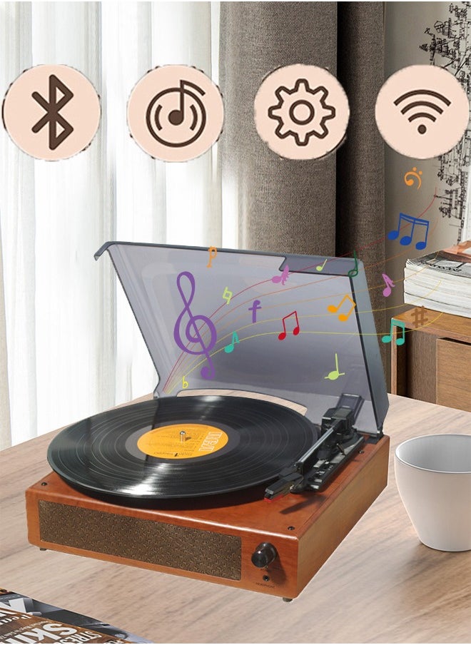 Record Player Encoding Recording Function PC-Link Vintage Vinyl Turntable with Bluetooth and Built in Speakers Vinyl Player 33 45 78