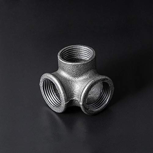Home TZH 3/4" Side Outlet Elbow, Home TZH 4-Pack Cast Malleable Iron 3 Way Corner Pipe Fitting for Industrial vintage style DIY Project/Furniture/Shelving Decoration (4, 3/4") - Image 2