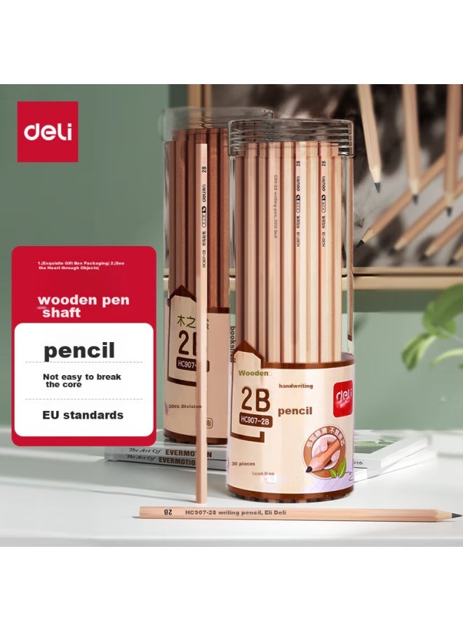 ديلي Deli Wooden Hexagonal 2b Pencils , أقلام سلسلة Muziran، أقلام رسم وتخطيط للطلاب، هدية، Hc907-2b - Image 1