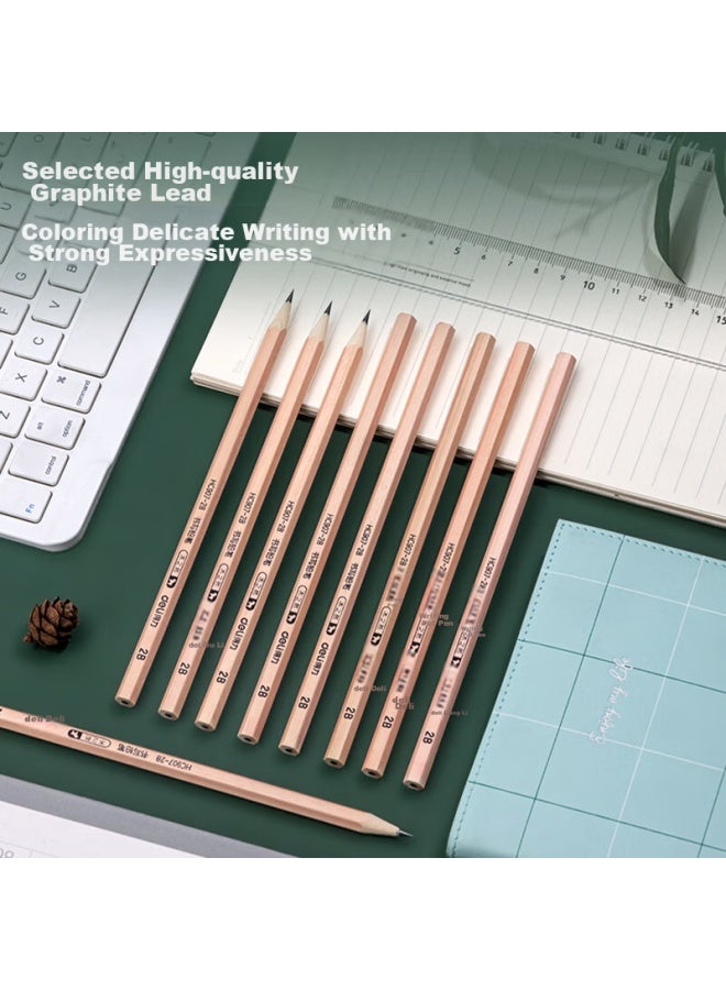 ديلي Deli Wooden Hexagonal 2b Pencils , أقلام سلسلة Muziran، أقلام رسم وتخطيط للطلاب، هدية، Hc907-2b - Image 4