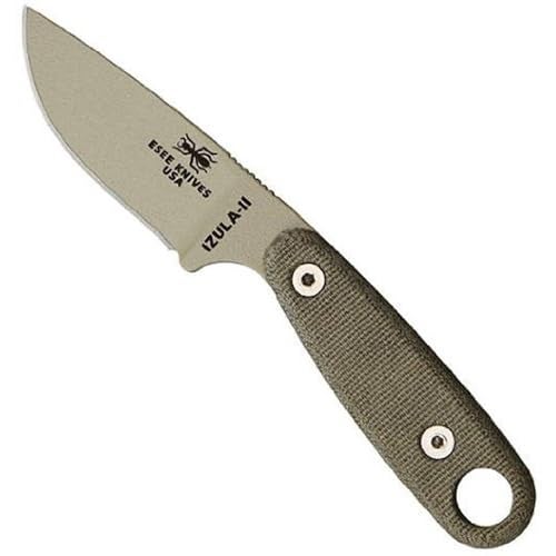 ESEE Knives Izula-II Fixed Blade Knife, Micarta Handle, Molded Sheath, Clip Plate (Desert Tan) - Image 5