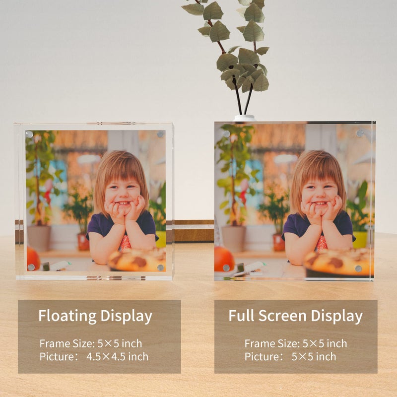Sezanrpt Clear Booth Photo Frame 5x5 Pack of 3 Perspex Square Picture Frame - Image 5