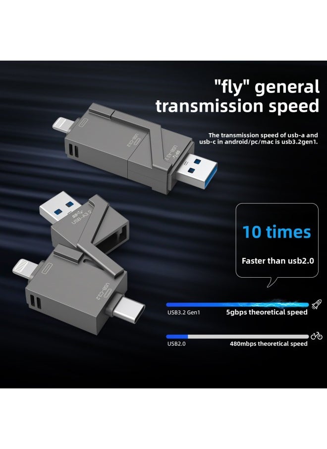 Generic - The Metal High-speed U Disk OTG Mobile Phone U Disk For Apple Android Computer Type-c3.0USB3.0-Capacity:128GB - Image 1