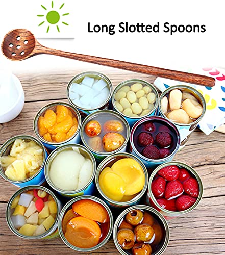 AOOSY 1 PC Korean Style 10.9" Long Handle Wooden Round Slotted Spoons for Jam Olive - Image 5