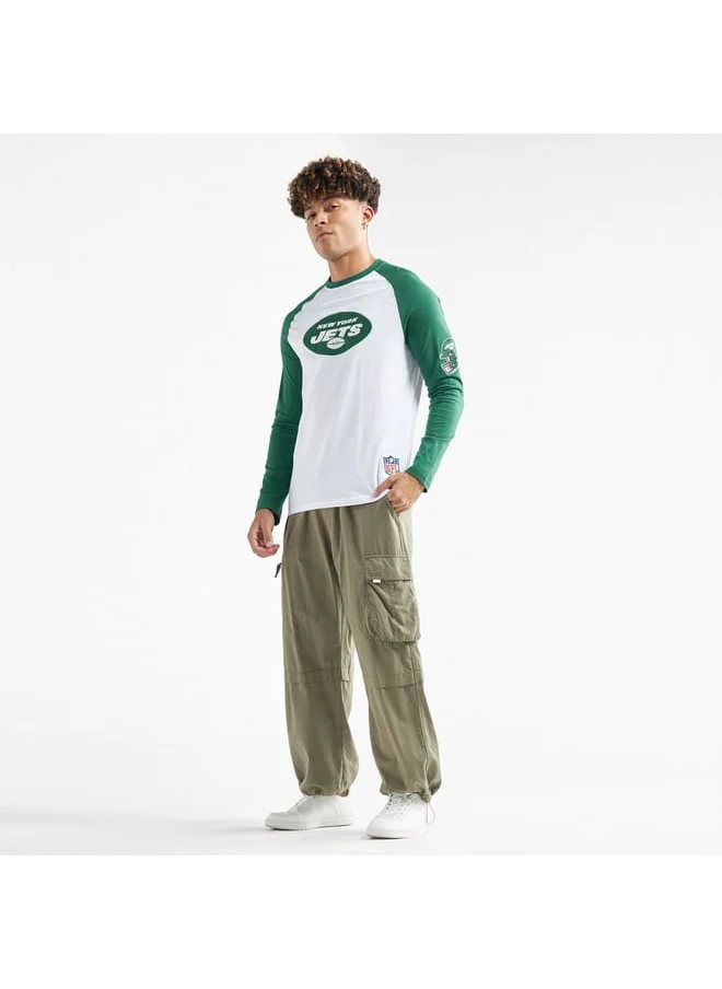 FAV New York Jets Print NFL League Raglan Sleeve T-shirt