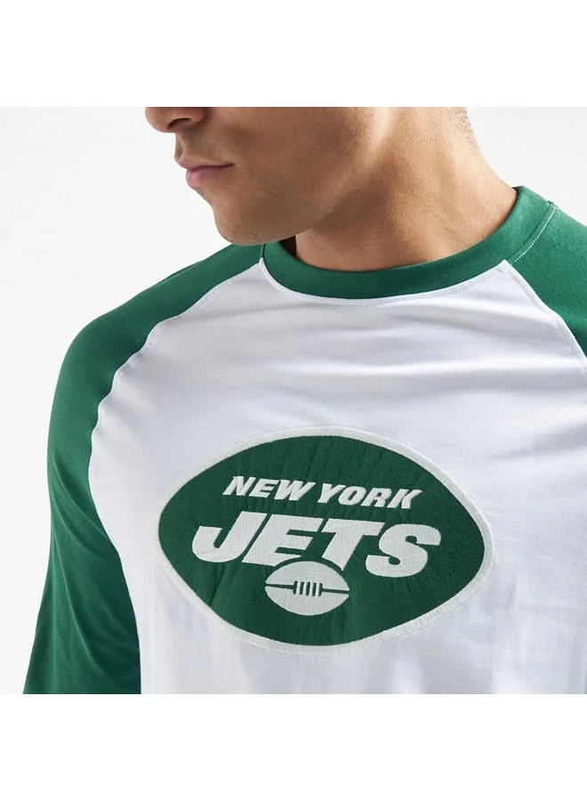 Splash FAV New York Jets Print NFL League Raglan Sleeve T-shirt