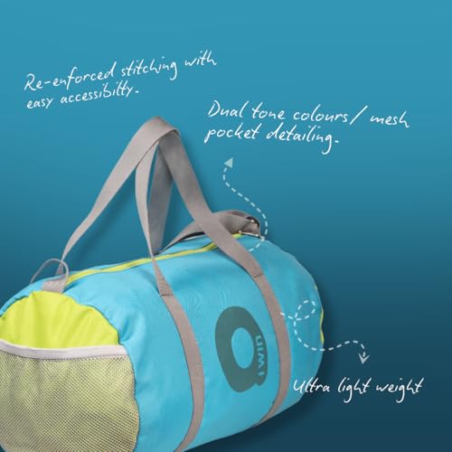 Aivin Booster 1.0 Duffle Bag | 18L Ultra Lightweight, Compact Gym & Travel Bag | Dual Tone Water-Resistant Textured Poly Fabric | Sports, Fitness, and Carry Bag (Aqua, 18 Litre) - Image 2