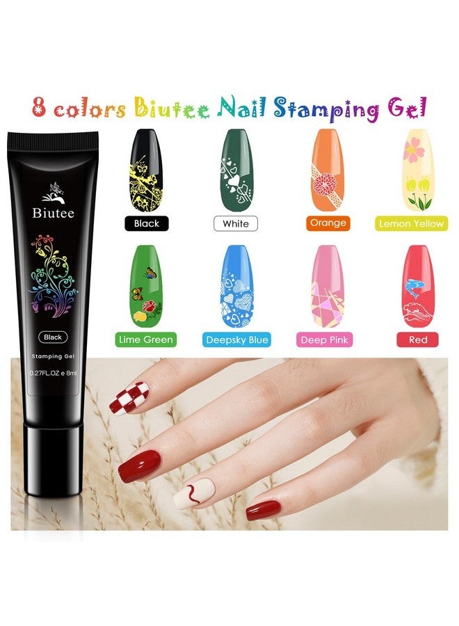 بيوتي مجموعة ألواح ختم الأظافر 15 قطعة من ألواح الأظافر 8 قطع من جل الختم قطعة واحدة من مجموعة مكشطة ختم الأظافر حقيبة تخزين صندوق هدايا مجموعة قوالب ختم الأظافر هالوين دانتيل زهرة نجمة تصميم عطلة - Image 3