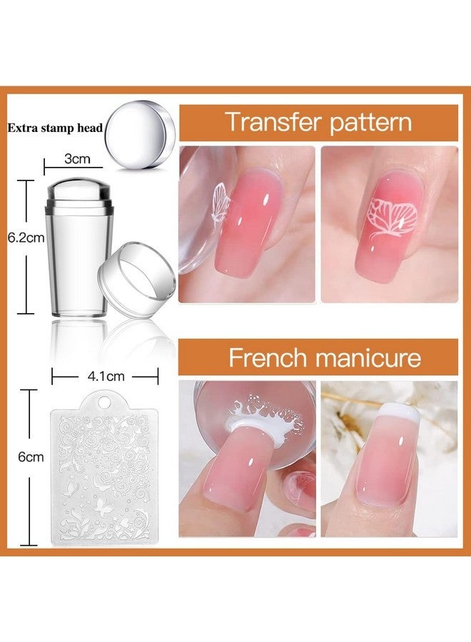 بيوتي مجموعة ألواح ختم الأظافر 15 قطعة من ألواح الأظافر 8 قطع من جل الختم قطعة واحدة من مجموعة مكشطة ختم الأظافر حقيبة تخزين صندوق هدايا مجموعة قوالب ختم الأظافر هالوين دانتيل زهرة نجمة تصميم عطلة - Image 4