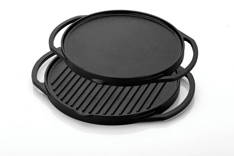 COOKBEAT مقلاة دوسا كوكبيات من الحديد الزهر 2 في 1، مقلاة غير لاصقة 30 سم - Image 1