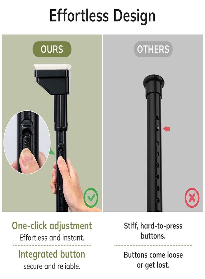 Umimile Extra Long Tension Curtain Rod 110-138 Inch, 62 LB Heavy Duty No Drill with Super Grip Caps, Adjustable Outdoor Curtain Rod for Patio, Window, Bathroom, Never Rust 1.26'' Diameter, Black - Image 3