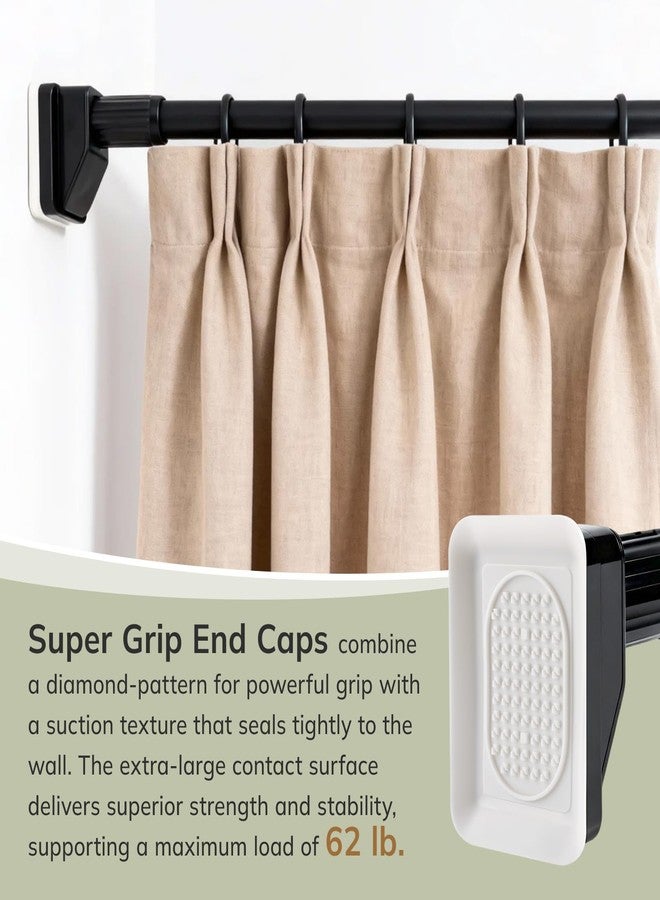 Umimile Extra Long Tension Curtain Rod 110-138 Inch, 62 LB Heavy Duty No Drill with Super Grip Caps, Adjustable Outdoor Curtain Rod for Patio, Window, Bathroom, Never Rust 1.26'' Diameter, Black - Image 4