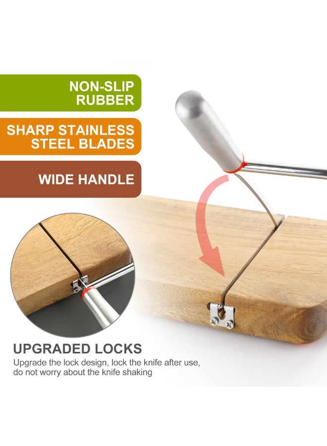 عام قطاعة جبن خشبية، لوح تقطيع جبن بشفرة من الفولاذ المقاوم للصدأ للجبن المكعبات، الخضروات، الزبدة، النقانق، الخبز. - Image 2