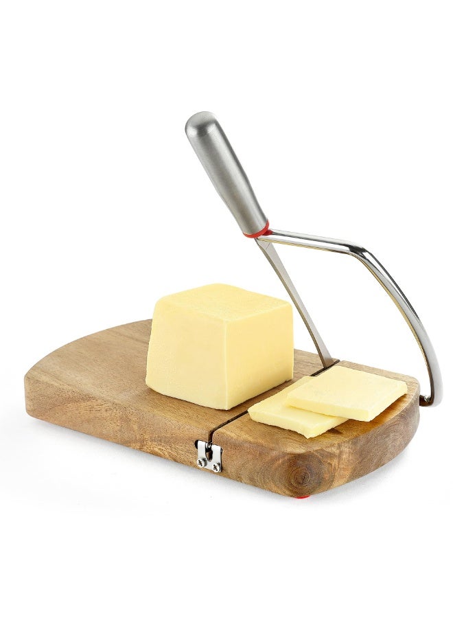 عام قطاعة جبن خشبية، لوح تقطيع جبن بشفرة من الفولاذ المقاوم للصدأ للجبن المكعبات، الخضروات، الزبدة، النقانق، الخبز. - Image 1