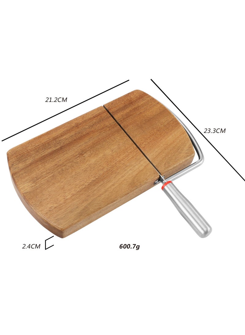 عام قطاعة جبن خشبية، لوح تقطيع جبن بشفرة من الفولاذ المقاوم للصدأ للجبن المكعبات، الخضروات، الزبدة، النقانق، الخبز. - Image 5