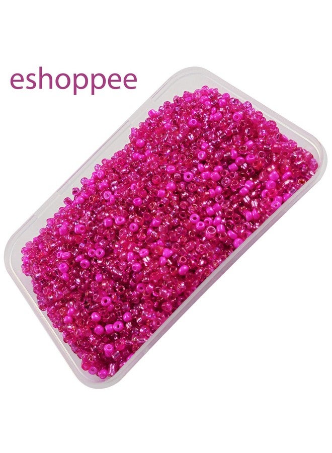 إيشوبي خرز بذور زجاجي وردي متعدد الألوان 8/0 3 مم 200 جرام من eshoppee لمجموعة صنع المجوهرات، مواد فنية وحرفية للتطريز، قلادة، سوار، أقراط، مواد صنع مجموعة DIY (عائلة الخوخ) - Image 1