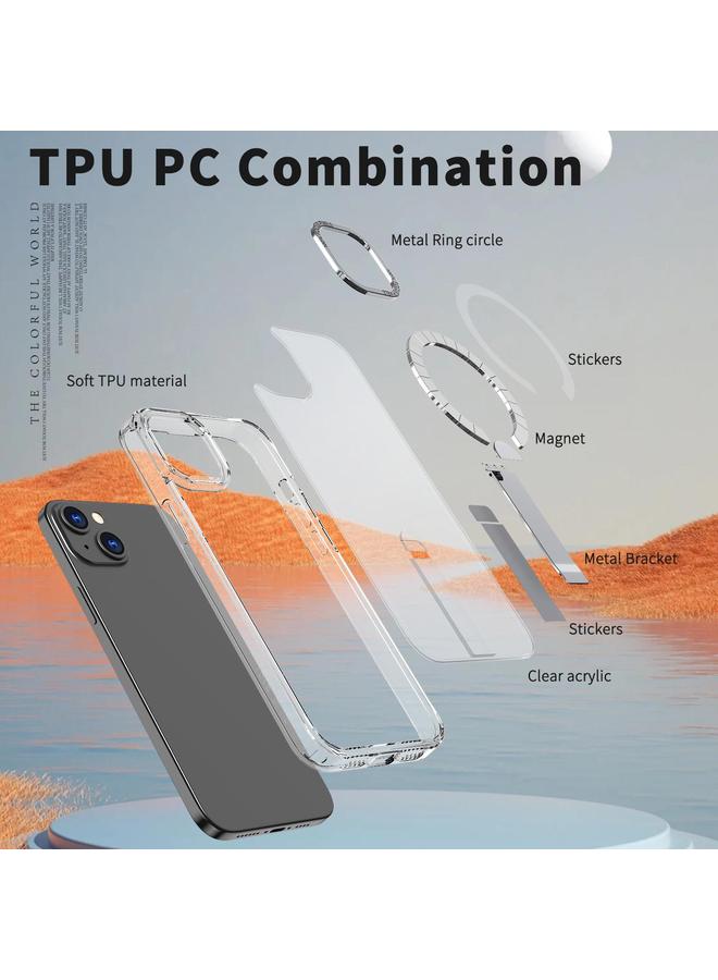 اس-توب جراب لهاتف iPhone 15 Plus من سلسلة Star Shine TPU + PC MagSafe مع حامل قابل للطي - Image 5