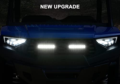 SAUTVS Front Mesh Grill with Accent Light for Ranger SP 570 Waterproof Black Mesh Grille with LED Light Bar for Polaris Ranger SP 570 Crew SP 570 2022 2023 2024 2025 2026 Accessories 1PCS - Image 3
