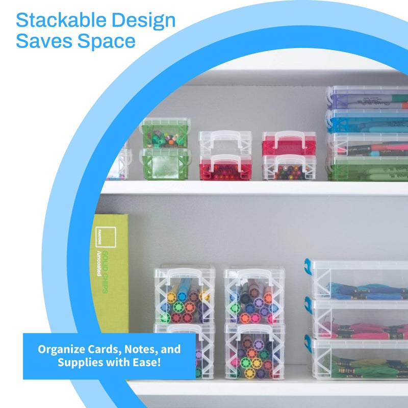 Advantus Super Stacker Index Card Box, 3 x 5 Inch Index Cards File Box, Note Holder, Index Card Holder, Photo Boxes Storage, Perfect for 3x5 Index Cards, Recipe Box Holder, Assorted Colors, 1 Count - Image 5