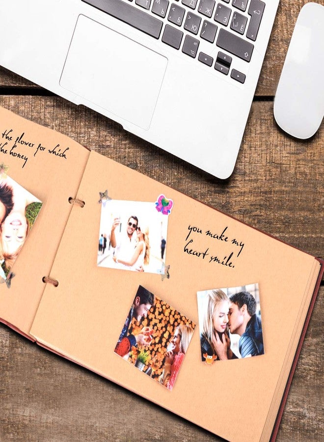 LINKEDWIN Our Adventure Book, Leather Covers with Concave Words, Up Scrapbook Album, Wedding Guestbook, 11.6 x 7.5 inch, 80 Pages - Image 3