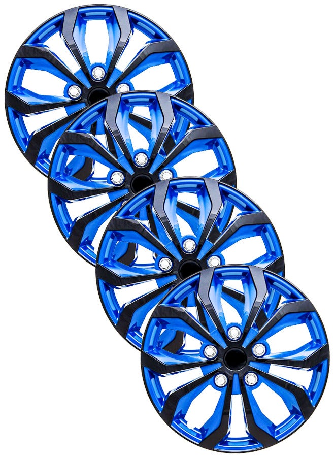 EMTC Pack of 4 EM-3138 Taiwan Wheel Cover | 14" Inch | Blue Black Q Universal Nested Style  - Image 1